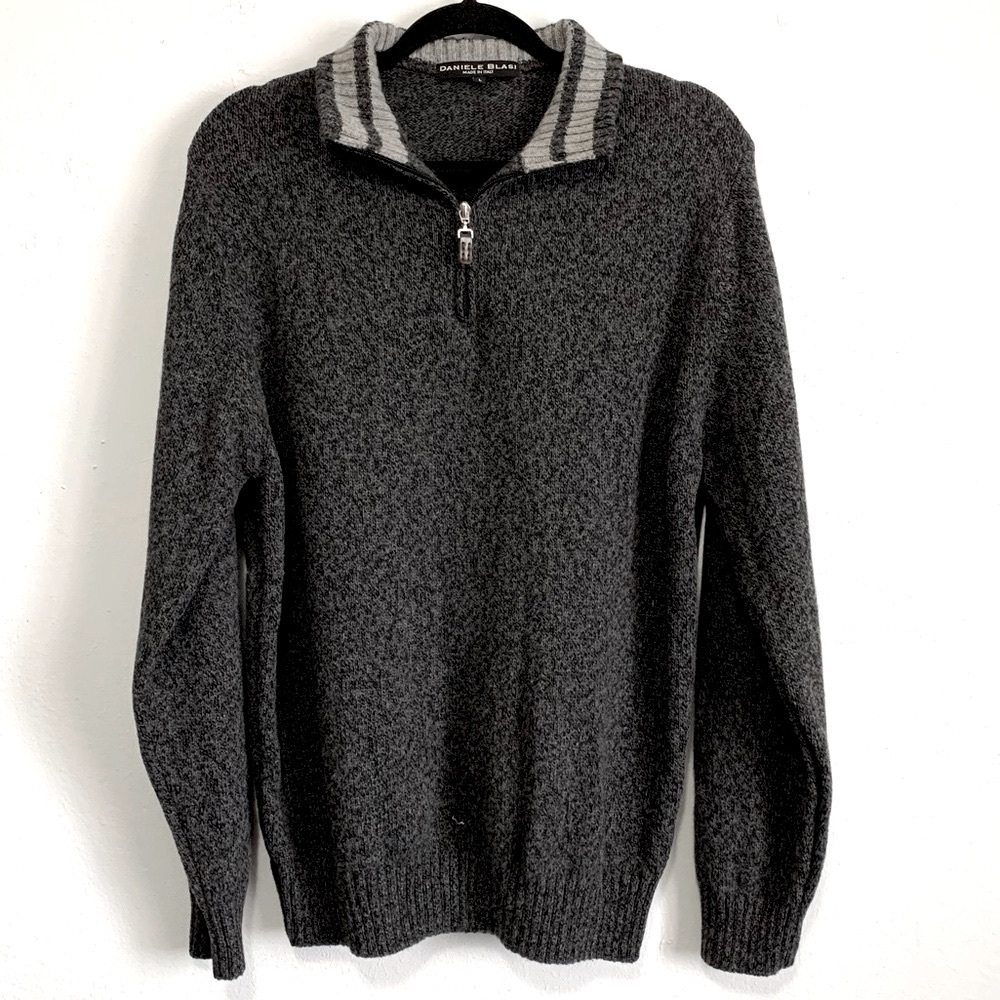 Daniele Blasi Wool Blend Quarter Zip Neckline Sweater